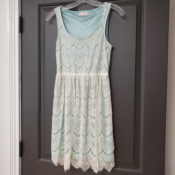 Altard State Womens Dress Size XS Mint Green & Ivory Lace Overlay Cottage Fairy - Picture 8 of 15